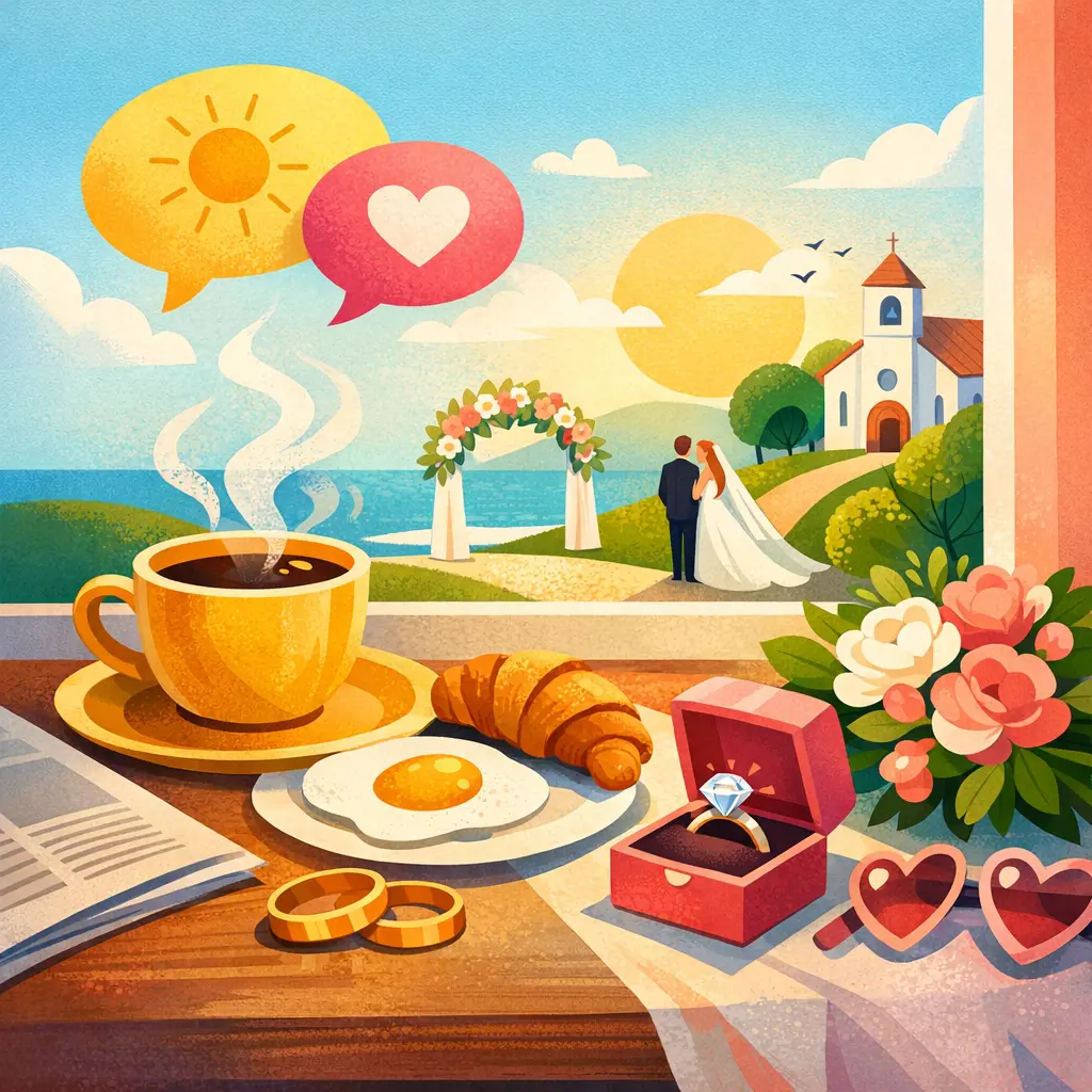 Morning Talk About a Wedding - Beginner English Learning Podcast - LexiTalk